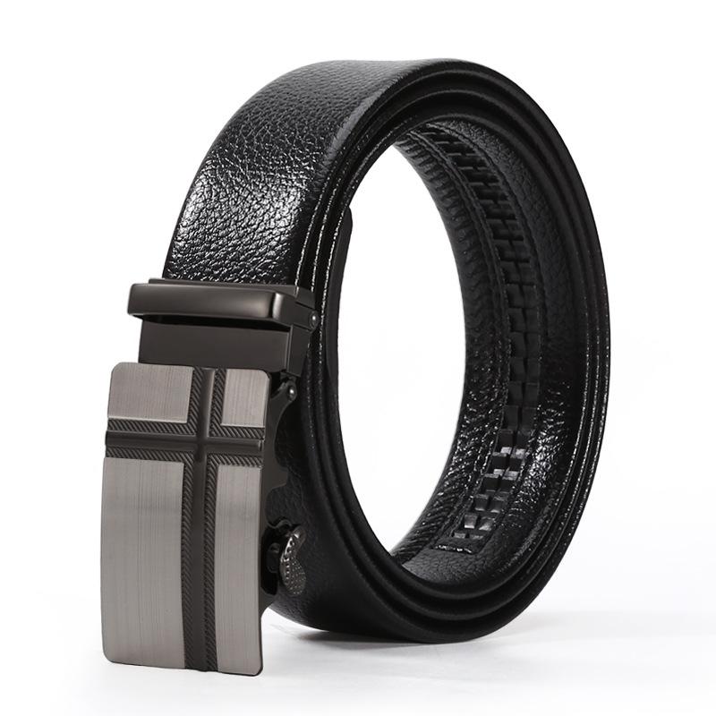 Leopard Automatic Button Head Men'S Dress Belt Men'S Green Business Casual Pants Belt