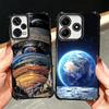 Earth Stars Space Universe Plating Phone Case For Xiaomi Redmi Note 14 15 Pro Plus 13 12 11 11S 11T 10 9S 9 5G Anti-Fall Airabag