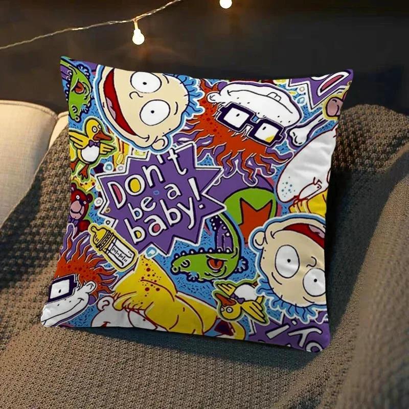 cartoon Pillowcases R-Rugrats Square Cushion Cover Luxury Pillow Cover Pillow Case Sofa Bed Room Decor Dakimakura Wedding Gift