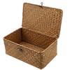 Rattan Straw Storage Basket with Lid - Wedding Gift or Festival Souvenir Organizer