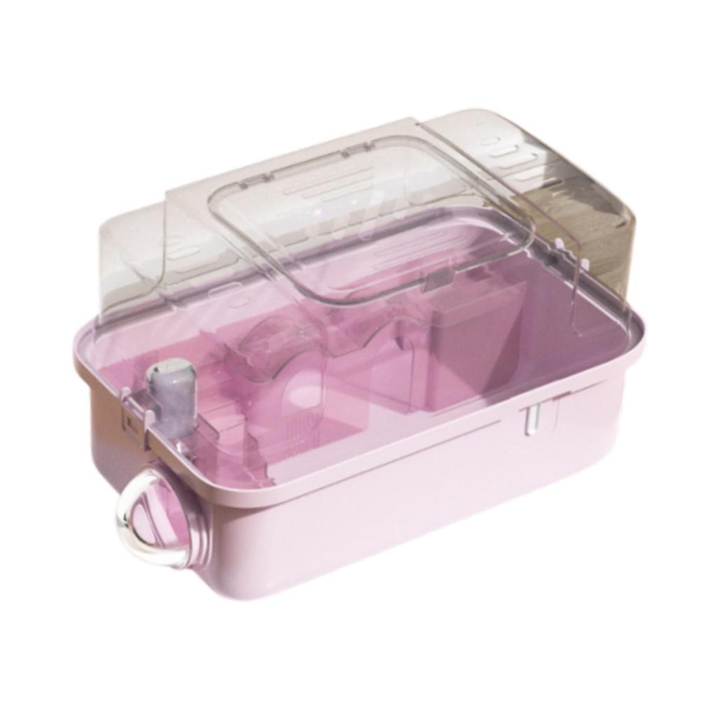 Breathable Hamster Transport Box Transparent Portable Cage for Guinea Pig Bunny Bird Small Pets