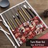 Ancient Style Canvas Calligraphy Brush Roll | Elegant Bamboo Pen Storage | Portable, Creative & Exquisite Design
