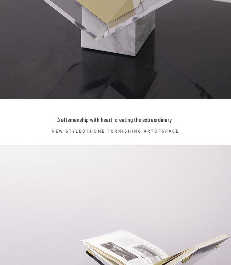 Modern Geometric Marble Bookshelf for Study Room Decorations