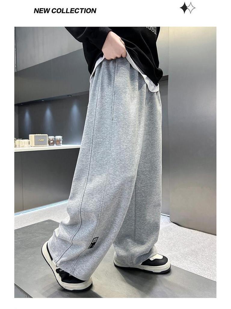 Boys' Winter 2025 Velvet Sweatpants - Trendy Long Pants for Kids