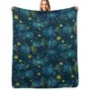 Angler Fish  Blue Throw Blanket Reusable Durable Soft Blanket for All Seasons