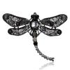 Vintage Corsage Pin Big Dragonfly Brooch Silk Scarf Buckle Diamond Animal Brooch