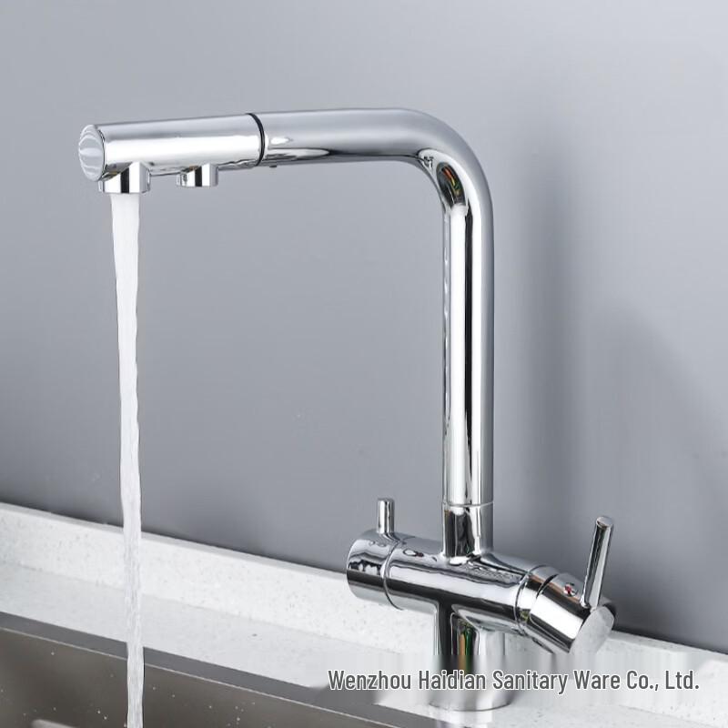 TLXT Pull-Out 3-in-1 Purified Water Kitchen Faucet