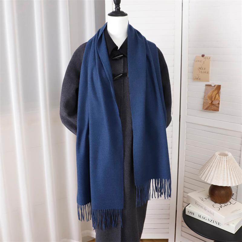 New Winter Wool Scarf For Women Long Warm Cashmere Scarves Hijab Solid Lady Shawl Wrap Female Pashmina Bandana Head Scarfs
