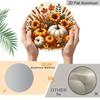 2D Flat, 1pc Round Aluminum Hanging Sign, Rustic Farmhouse Metal Wall Decor - Autumn Harvest Pumpkin & Fall Signs, Seasonal Plaque Suitable for Home
