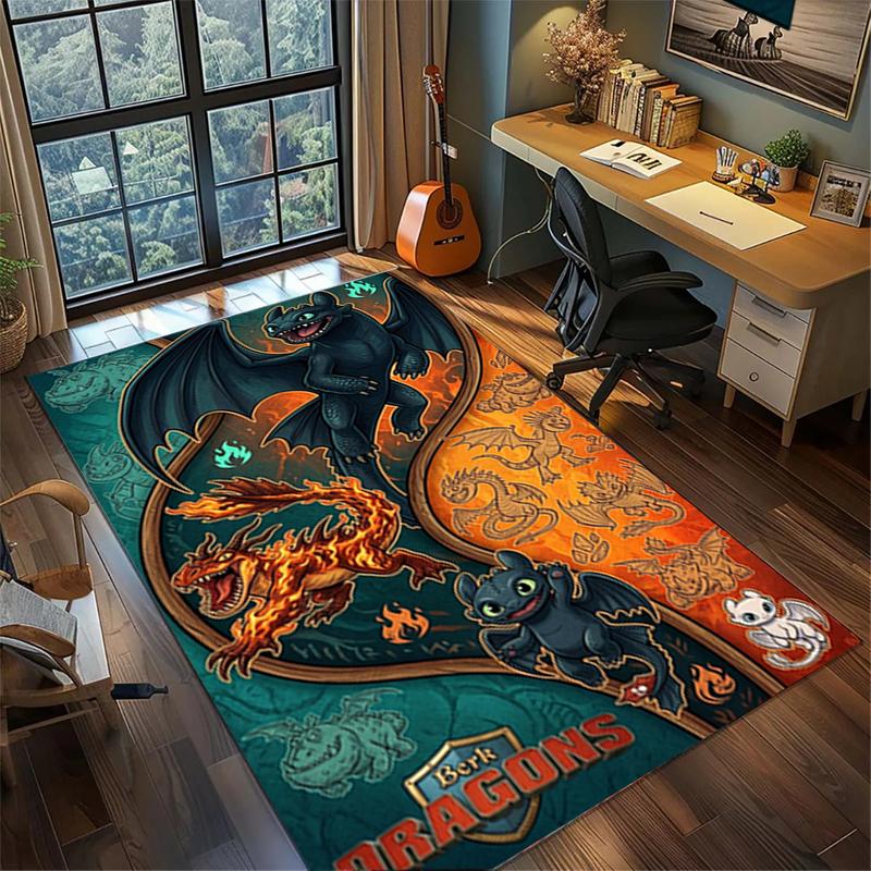 Large Area Floor Mat Rug Carpet "How To Train Your Dragon" Non Slip Washable Home Bedroom Decor—kwq33