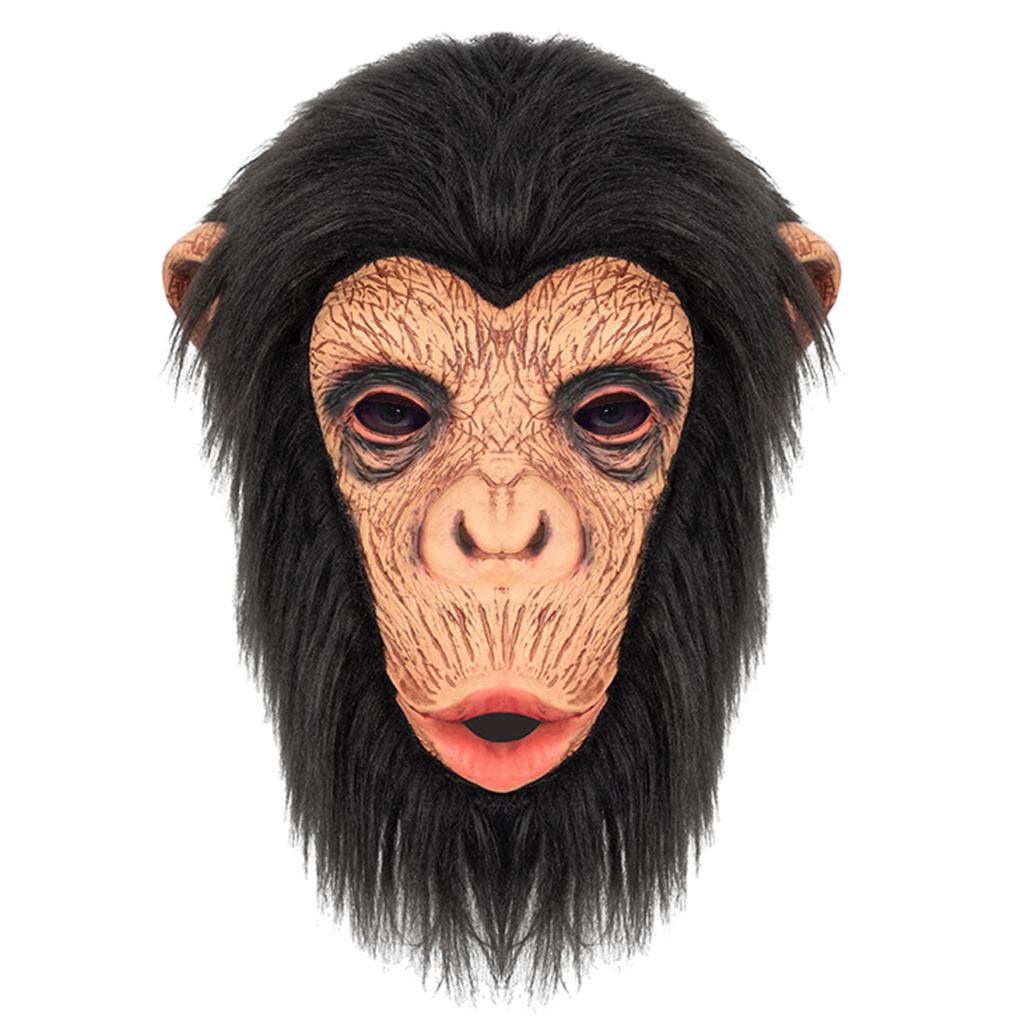 Halloween Orangutan Head Mask Costume for Women Man Cosplay Party Halloween Orangutan Mask Scary Orangutan Headgear