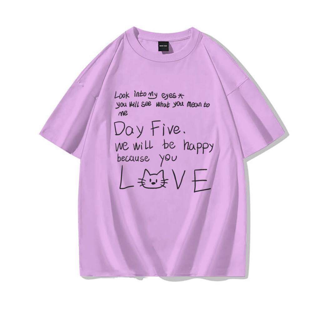 Funny Love Quote Cat Unisexs TShirt Casual Top for Cat Lovers Cotton Harajuku Trend Girls Short Sleeve Tee Hip Hop T Shirt