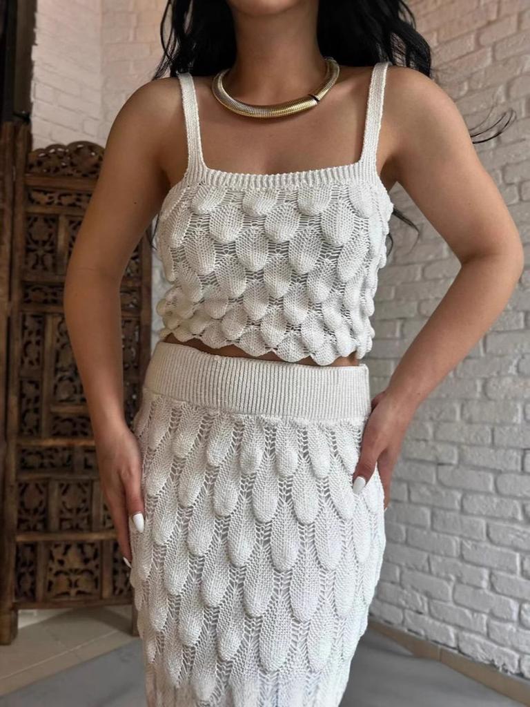 New Women's Fashion Strappy Two-Piece Set Scale Design Sweet & Spicy Half Skirt Suit Elegant