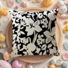 Simple Black And White Floral Pattern Pillow Case Sofa Living Room Bedroom Headboard Backrest Cushion Square Cushion
