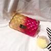 Summer Gradual Change Color Jelly Bag Diamond Chain Small Square Bag Single Shoulder Oblique Span Women'S Bag