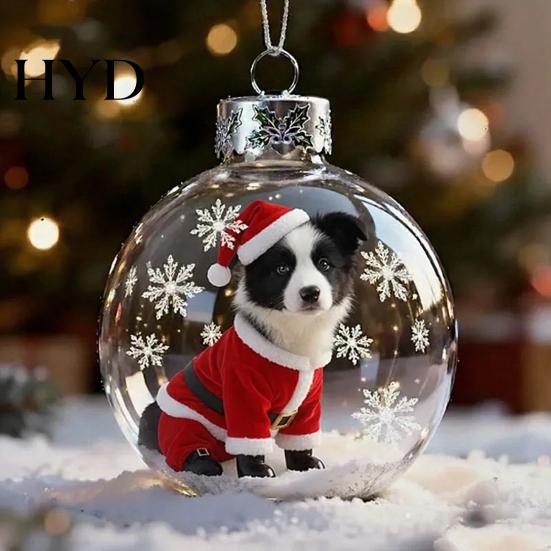 Handmade Glass Christmas Decorations Bird Acrylic Ornaments 2D Cardinals Animal Tree Elegant Decor Handcrafted Holiday Hanging for Home 3D Balls