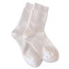 White Socks Pure Cotton Stacking Socks Spring And Autumn Thin Versatile Boneless Confinement Socks Solid Color Cotton Medium Tube Socks Women