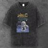 Mens Laika Space Dog Oversized T Shirt Washed Black Retro Aesthetic S-3XL