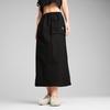 Puma Solid Color Elastic High Waist Long Casual Skirt Women Skirts Black 629784-01