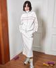 Minasu Velvet Track Long Skirt_White