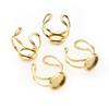 5pcs 10-25mm Inner Size Round Thick Stainless Steel Adjustable Ring Settings Cabochon Blank Base DIY Jewelry Making Findings