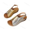 Fashion Fashion Retro Fish Moouth Casual Wedge Heel Slippers for Women 2025 Summer Open Toes Comfortable Back Strap Chunky Beach Sandals