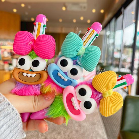 Cartoon Plush Ballpoint Pen Multi-Color Gel Pens for Students Journaling Cute Writing Tool for School Office Students