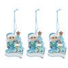 3Pcs Christmas Tree Mask Snowman Pendant Cute Exquisite PVC with Ribbon Loop Christmas Decoration