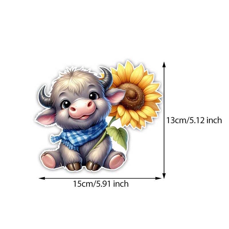 

Car Sticker Funny Happy Animal with Sunflower Waterproof Vinyl Decals Auto Body Window Bumper Decor Motorcycle Helmet Stickers TM316 A-15cm Longest Side
