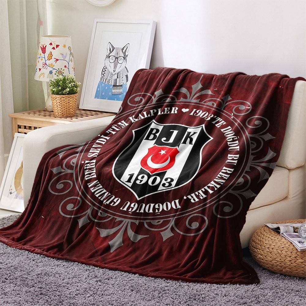 1PC Besiktas Gymnastics Club Patterned Flannel Blanket Suitable For All Seasons for Home Decor Warmth and Comfort Gifts Holiday Present