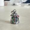 Retro-Legierung beidseitig Harz Rose Blume Motorradglocke