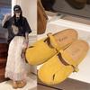 Inner Heightening Bag Head Half Slippers Women'S Summer Outer Wear French Retro Versatile Sandals One Pedal Lazy Shoes