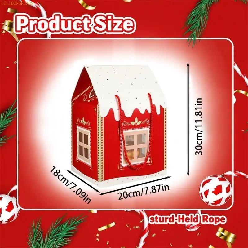 K1AE Christmas Wonderland Cottage Gift Box, House Shaped Gift Box Gifts and Enjoyment for Luxury Homes Red Christmas
