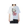 Onitsuka Tiger Letter Animal Pattern Printed Round Neck Casual Pullover Short Sleeve T-Shirt Unisex T-Shirt White Blue 2183B319-100
