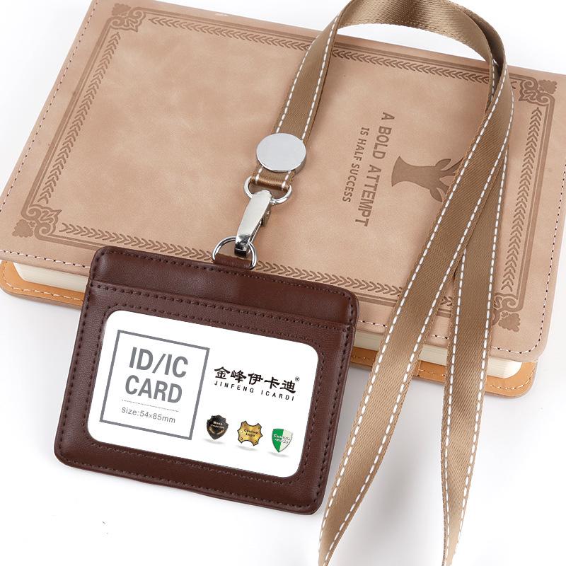 Γνήσιο Δερμάτινη Θήκη Ταυτότητας & Καρτών με Κορδόνι για Εργασία, Φοιτητές & Κάρτες Λεωφορείου
