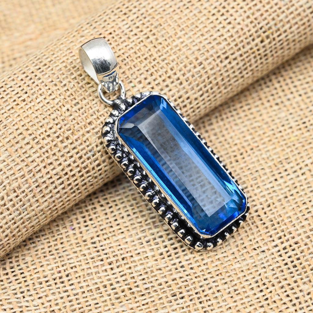 Tanzanite Gemstone Handmade Solid 925 Sterling Silver Jewelry Anniversary Pendant For Her