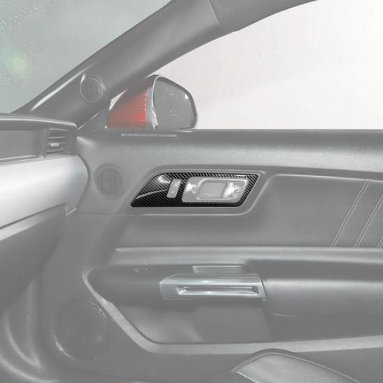 For 2015-2025 Ford Mustang Carbon Fiber Inner Door Handle Bowl Frame Trim Cover