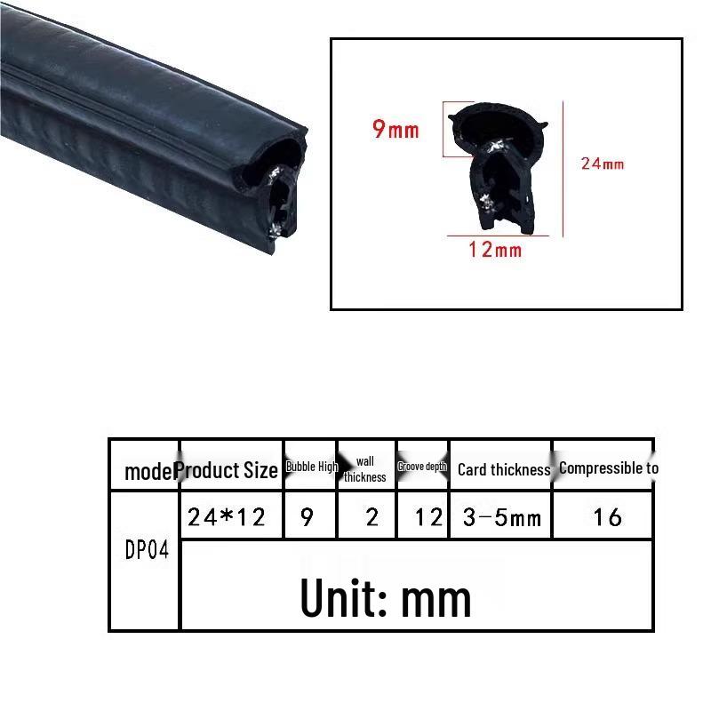 U-Shaped Waterproof Dustproof Rubber Sealing Strip for Cabinets and Car Doors