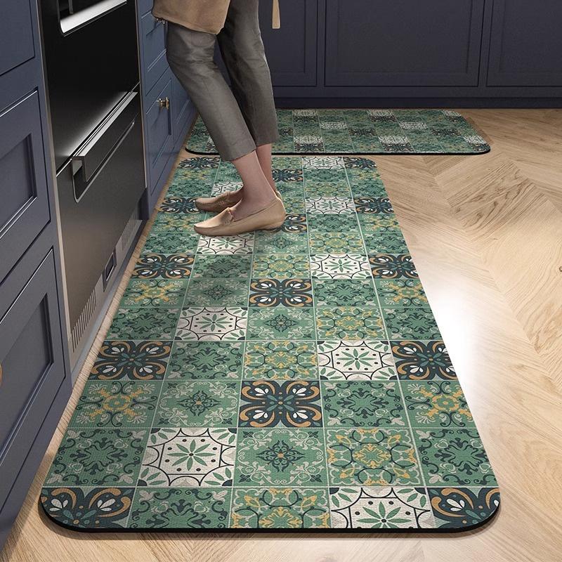 Kitchen Mat Absorbent Printed Kitchen Rugs Non-slip Area Mat Hallway Long Carpets for Living Room Bedroom Entrance Doormat Bath