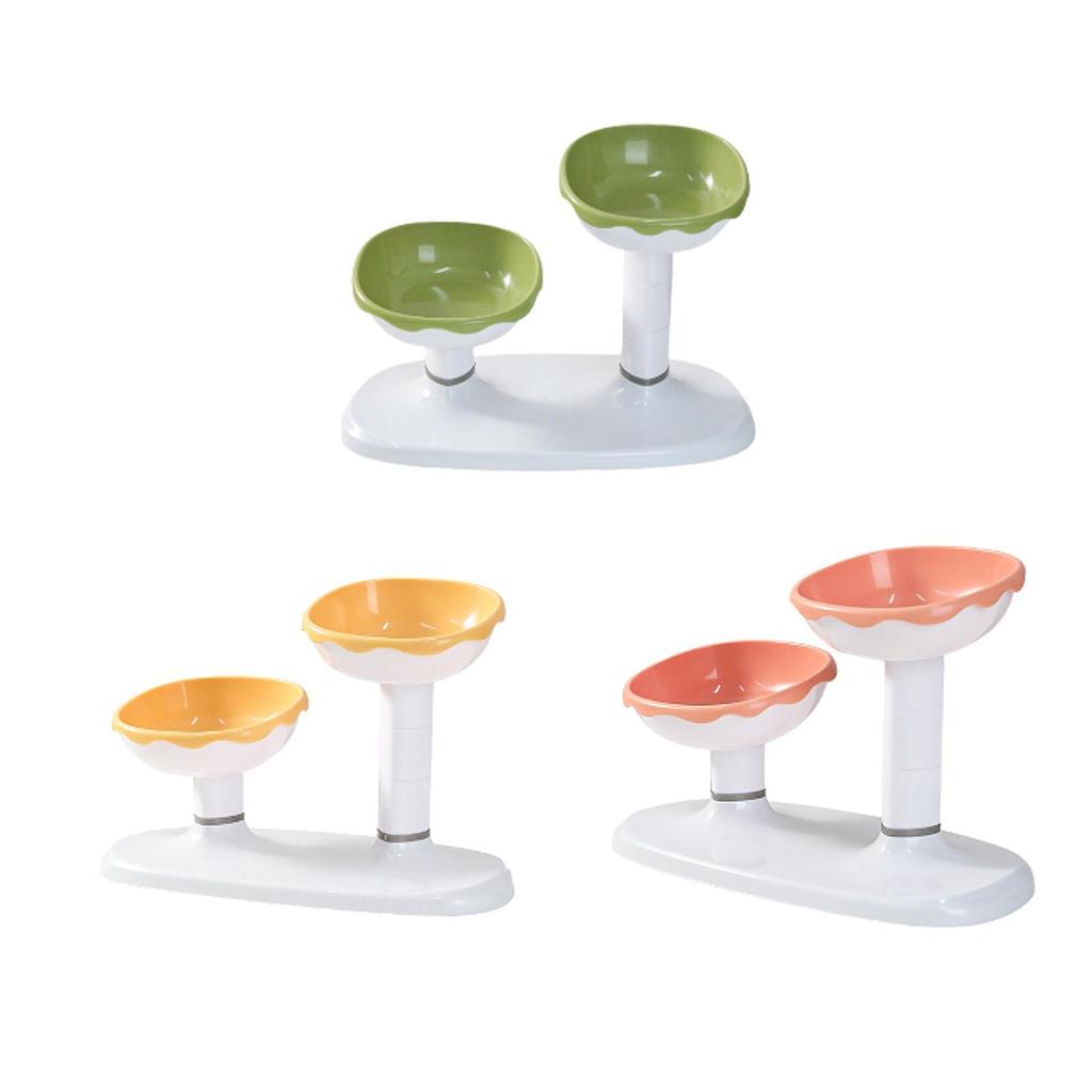 Elevated Cat Bowl Adjustable Height and Angle Cat Water Bowl Pet Feeding Bowl Pet Food Bowl for Cats Kitten Small Dogs Kitty