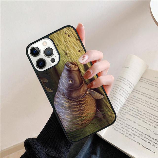 Fish Fishing Carp Funny Coque Shell For iPhone 17 Air 15 16 14 13 12 Pro Max 11 Pro Max Plus Phone Case Cover