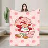 Strawberry Shortcake Warm Plush Throw Blanket for Students Soft Flannel Bedspread Funny Couch Bed Cover Perfect for Sofa or Bed
