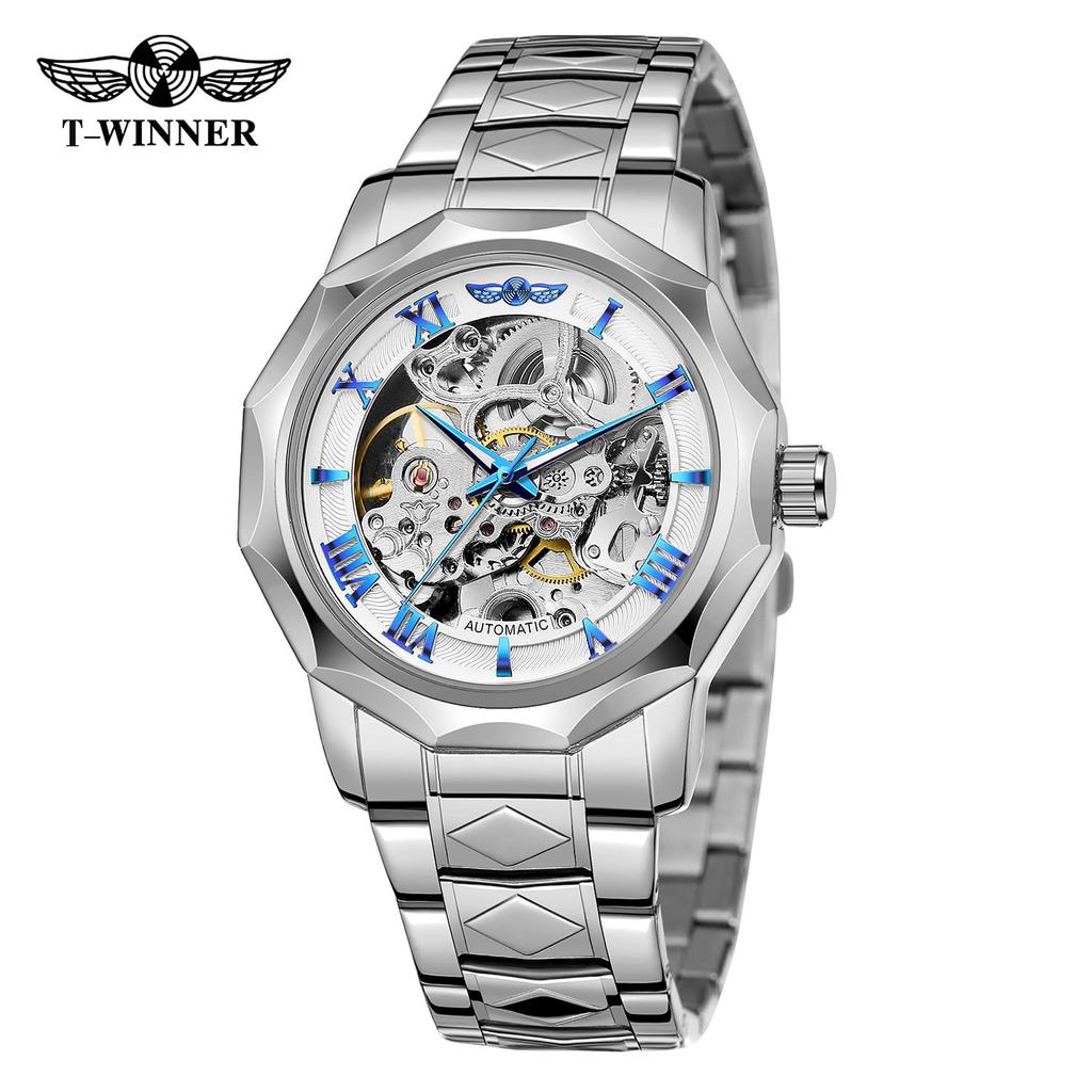 Winner Style Men'S Fashion Casual Waterproof Hollow Watch, Automatic Mechanical Watch