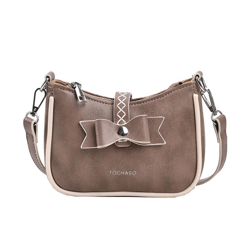 

Fashionable Black Brown And Khaki Color Children s Bowknot Crossbody Bag For Kids хакі