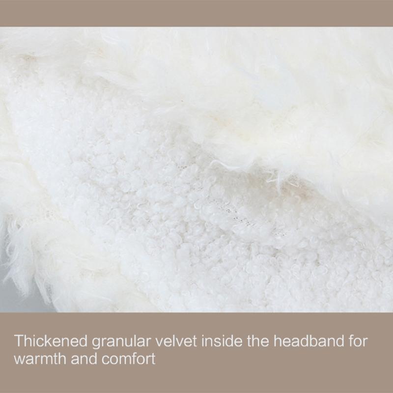 Cute Head Wrap Hair Bands for Ear Warmer Furry Lamb Ear Sheep Ear Plush Hat