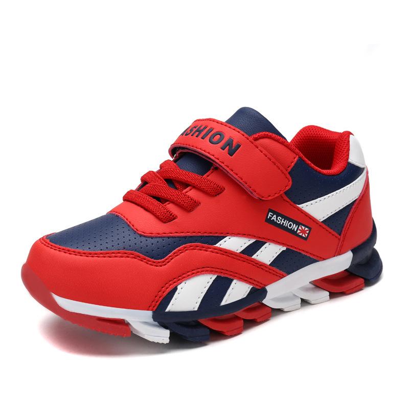 Boys Shoes 2025 New Autumn Leather Blade Shoes Non-slip and Wear-resistant Children's Large Cotton Sports Shoes Breathable Mesh Shoes