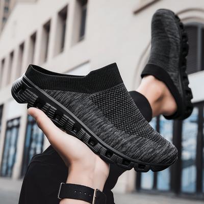 New Unisex Cross-border Foreign Trade Spring and Autumn Large Size Couple Flying Woven Socks Shoes a Pedal Half Slippers 35-48