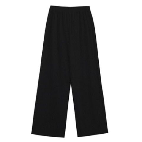 Black straight-leg pants for female students, petite girls, spring/summer new cropped pants, Korean style casual drape slimming wide-leg pants