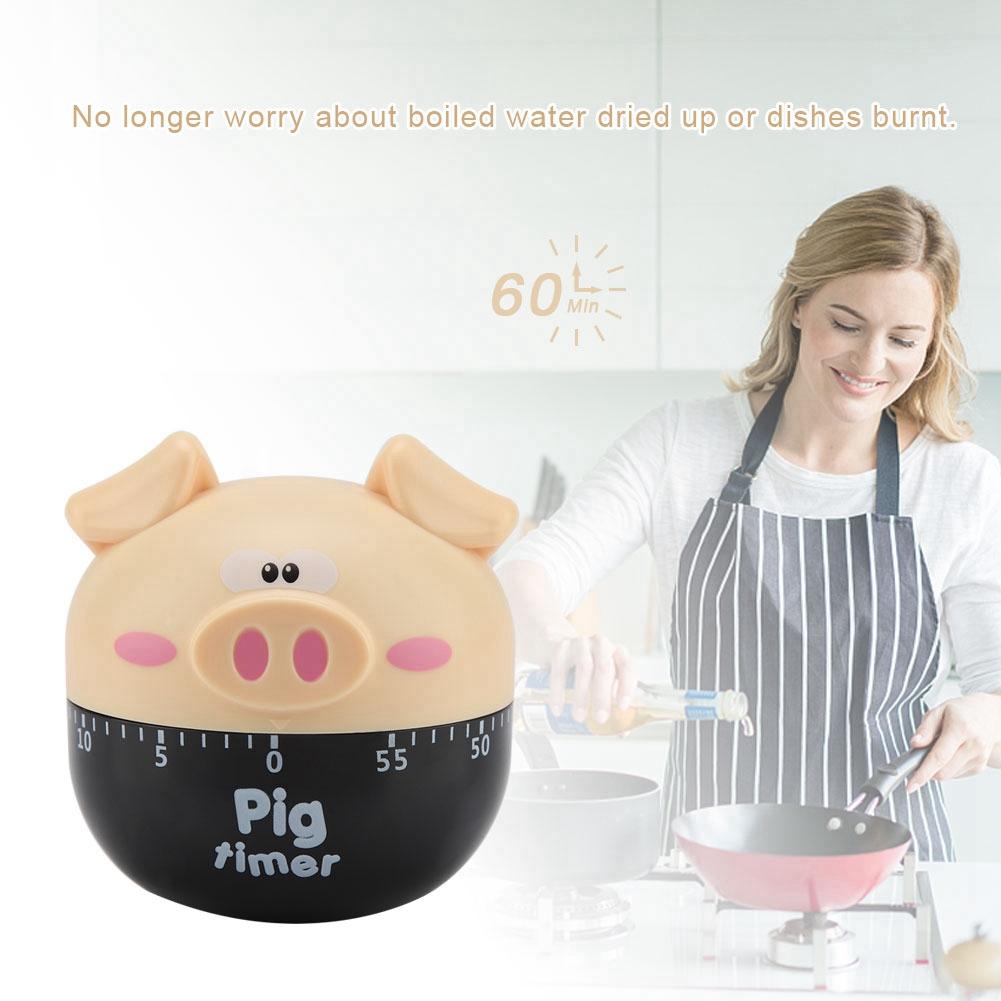 Cute Cartoon Pig Kitchen Timer Mechanical Timers Counters for Cooking Timing Tool