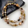 Handmade Necklace Beaded Sweater Chain Vintage Caramel Necklace  Jewelry Gift